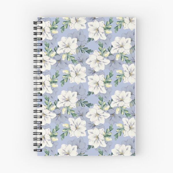 Item preview, White and Blue Botanical Flowers Pattern  designed and sold by KayahD.