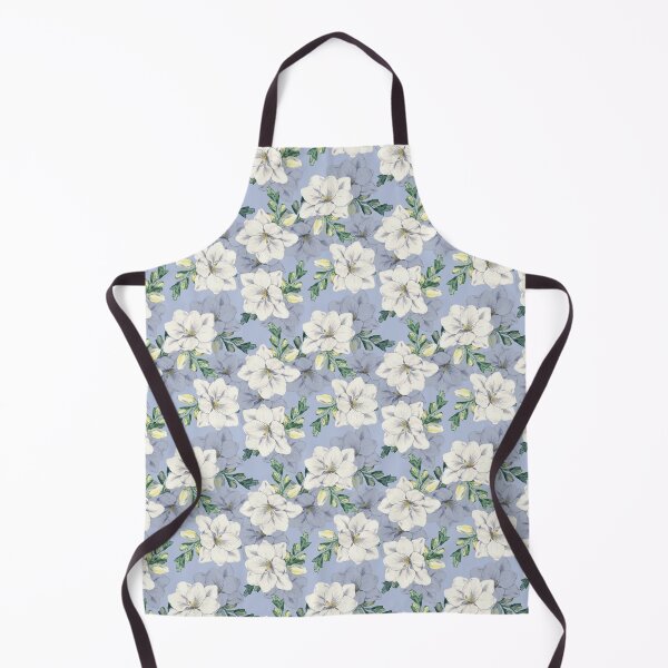 Item preview, White and Blue Botanical Flowers Pattern designed and sold by KayahD.