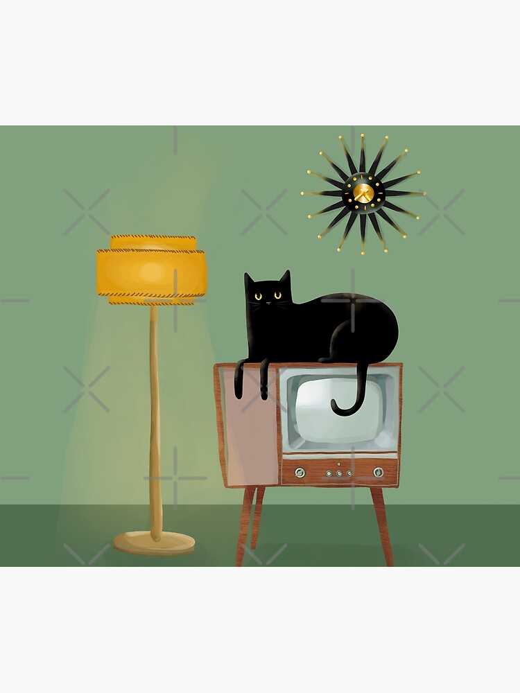 Mid Century TV Cat by kilkennycat