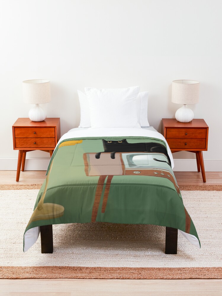 Alternate view of Mid Century TV Cat Comforter
