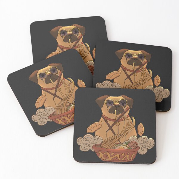 Item preview, pug eating Ramen  designed and sold by Miaart365.