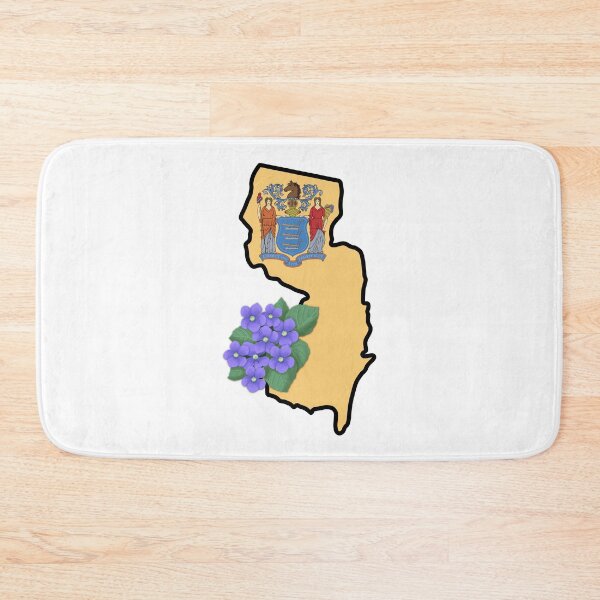 Item preview, State of New Jersey Flag with State Flower Common Blue Violet designed and sold by Gsallicat.