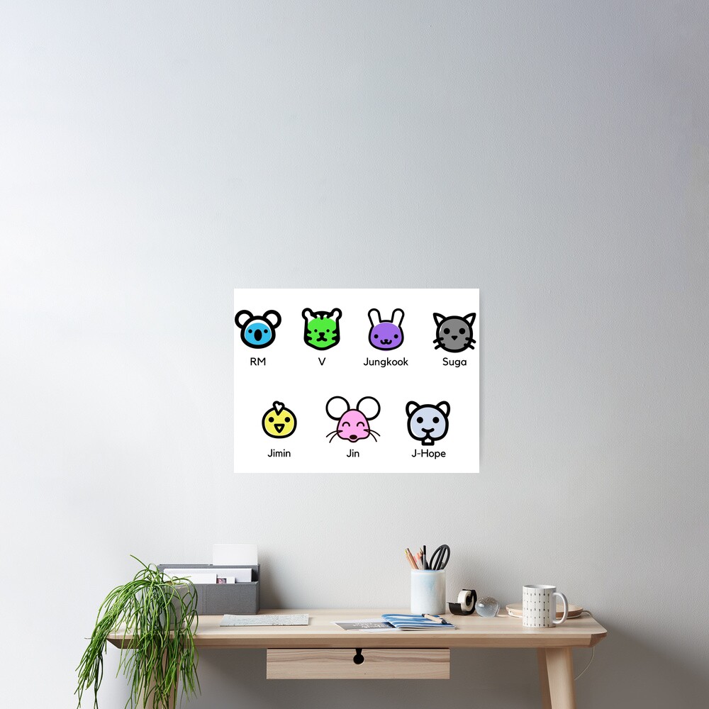 Bts Emoji Design Mic Colors Poster For Sale By Sillyaprons Redbubble
