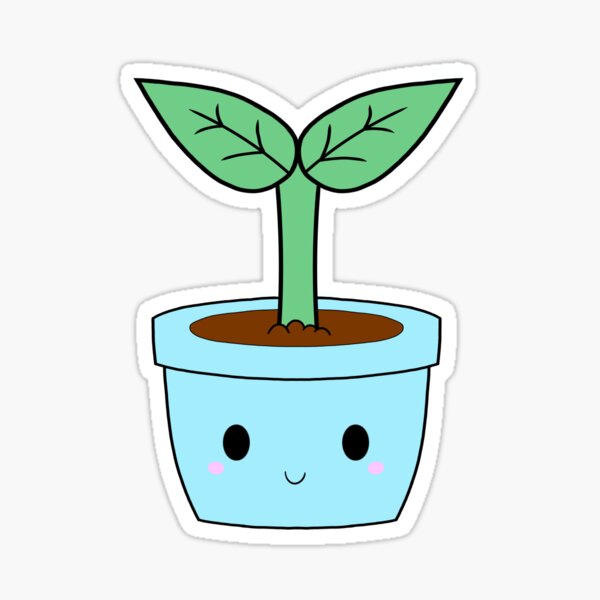 Flower pot, tiny planter, kiss cut, cute little stickers  Sticker