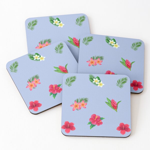 Item preview, Tropical Plants Pattern, Hibiscus Flowers, Palm Tree Leaves, Exotic Plants Pattern designed and sold by silviaol.
