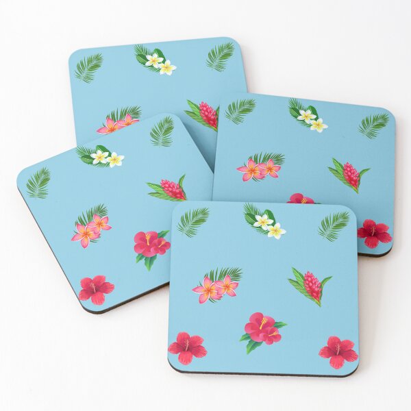 Item preview, Tropical Plants Pattern, Hibiscus Flowers, Palm Tree Leaves, Exotic Plants Pattern designed and sold by silviaol.