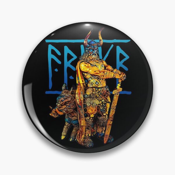Item preview, Nordic peace and fertility God Freyr, Frey or Frej - golden designed and sold by PrintPit.
