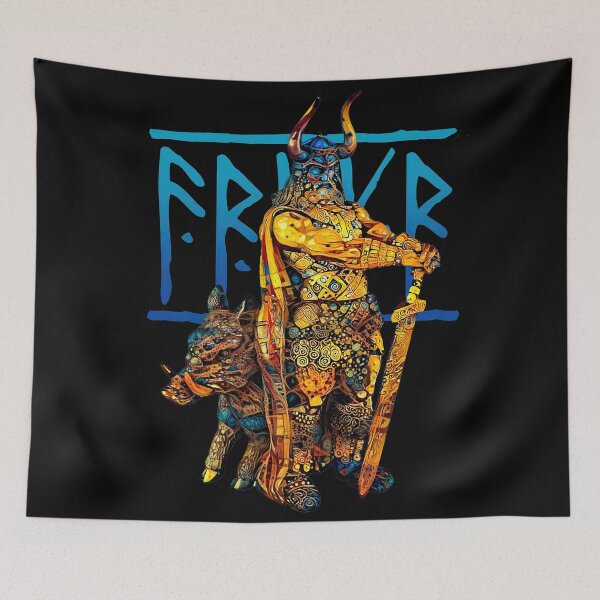 Item preview, Nordic peace and fertility God Freyr, Frey or Frej - golden designed and sold by PrintPit.