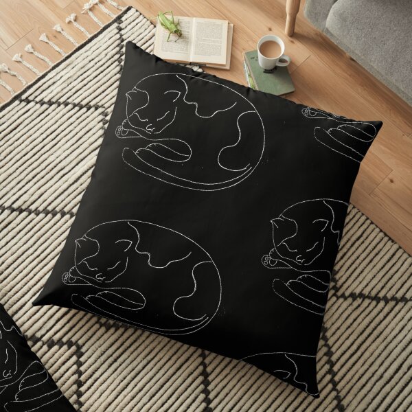 Black Cat Floor Pillow