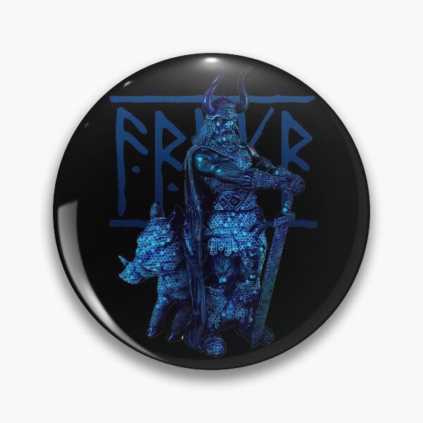 Item preview, Nordic peace and fertility God Freyr, Frey or Frej - electro blue designed and sold by PrintPit.