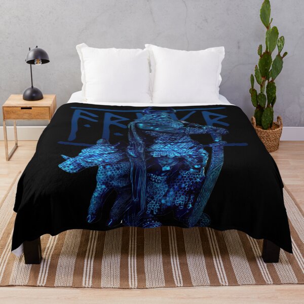 Item preview, Nordic peace and fertility God Freyr, Frey or Frej - electro blue designed and sold by PrintPit.