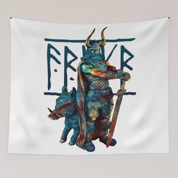 Item preview, Nordic peace and fertility God Freyr, Frey or Frej - colorful designed and sold by PrintPit.