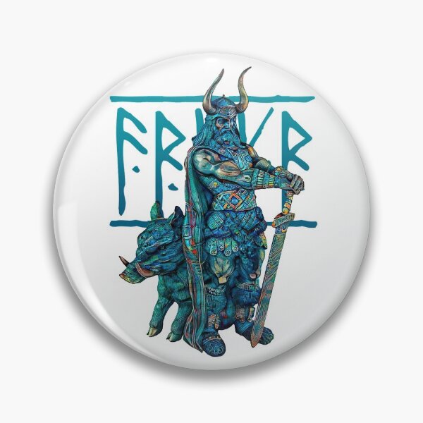Item preview, Nordic peace and fertility God Freyr, Frey or Frej - cyan designed and sold by PrintPit.