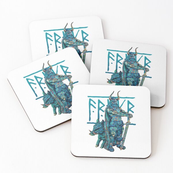 Item preview, Nordic peace and fertility God Freyr, Frey or Frej - cyan designed and sold by PrintPit.
