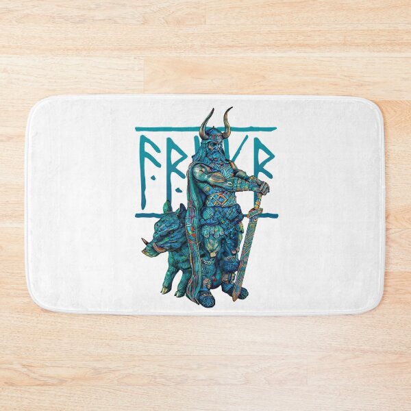 Item preview, Nordic peace and fertility God Freyr, Frey or Frej - cyan designed and sold by PrintPit.