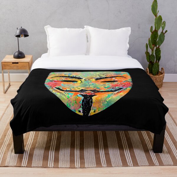 Aperçu de l'œuvre Éclaboussure de peinture masque Guy Fawkes anonyme créée et vendue par PrintPit.