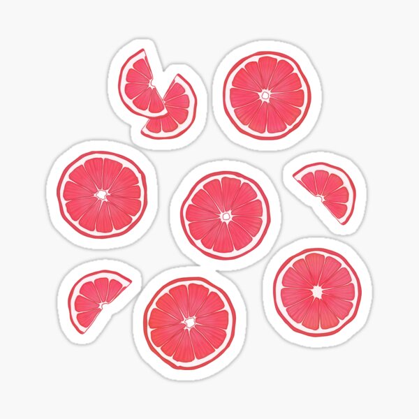 Pink Grapefruit Splash Sticker