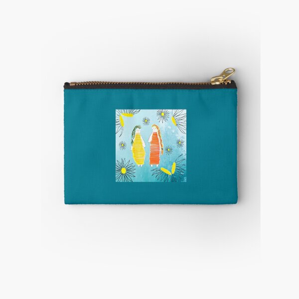 Item preview, Journalling & Art Pencil Cases & Pouches Dolls And Daisies Hand Drawn Blue Wash Background designed and sold by H3designs.