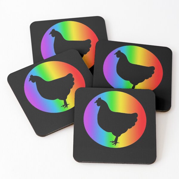 Item preview, chicken lover rainbow silhouette chicken gifts designed and sold by alaechamlal.