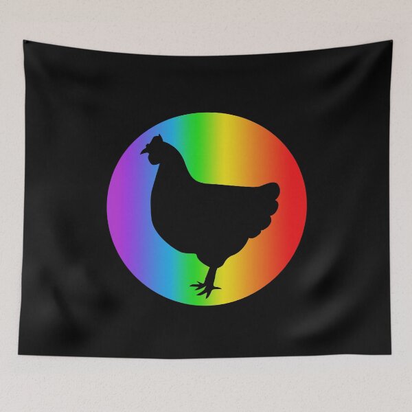 Item preview, chicken lover rainbow silhouette chicken gifts designed and sold by alaechamlal.