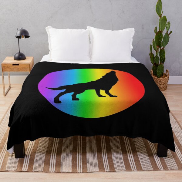 Item preview, wolf lover rainbow silhouette wolf gifts designed and sold by alaechamlal.