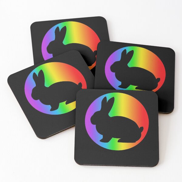 Item preview, rabbit lover rainbow silhouette rabbit gifts designed and sold by alaechamlal.