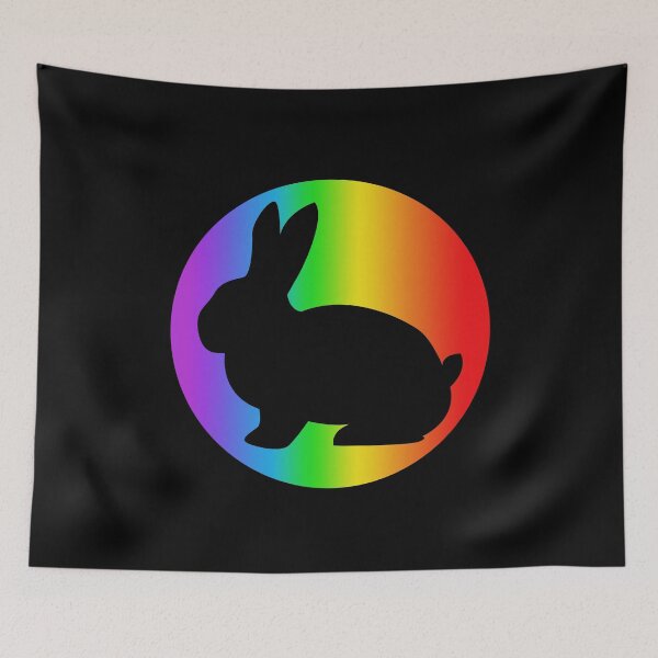 Item preview, rabbit lover rainbow silhouette rabbit gifts designed and sold by alaechamlal.