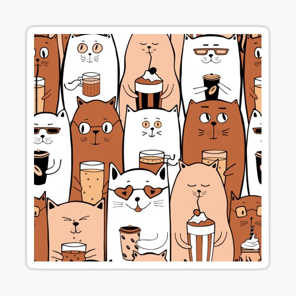 Item preview, Cute coffee cats designed and sold by MHDesignstore.
