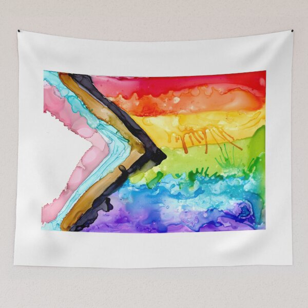 Item preview, Inclusive Pride Flag (Alcohol ink and mixed media pour) designed and sold by RoxyTocin.