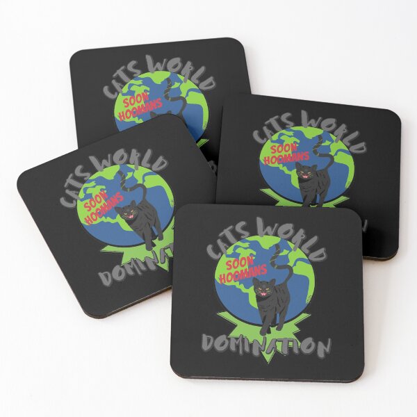 Item preview, SOON HOOMANS CATS WORLD DOMINATION Black Cat Design designed and sold by ej-sulu.
