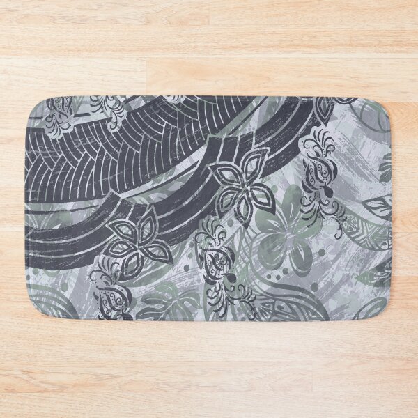 Item preview, Polynesian - Hawaiian - Samoan - Slate Tribal Floral designed and sold by sunnthreads.