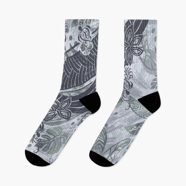 Item preview, Polynesian - Hawaiian - Samoan - Slate Tribal Floral designed and sold by sunnthreads.