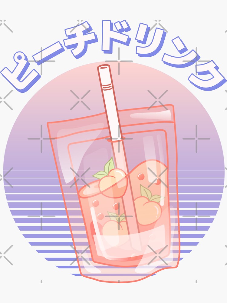 Kawaii peach milk 90s japanese aesthetic' Sticker