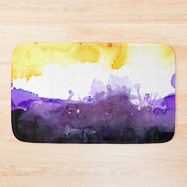 Item preview, Nonbinary Pride Flag (Alcohol Ink pour, horizontal) designed and sold by RoxyTocin.