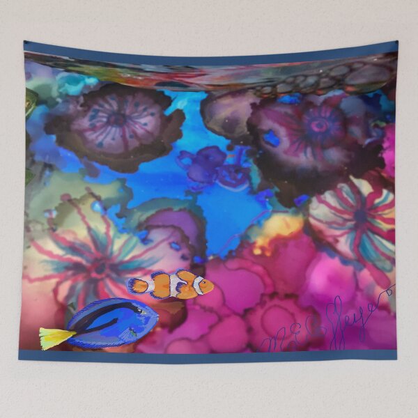 Item preview, Little fish in the sea of anemone and jellyfish  designed and sold by Michelle Coffey.
