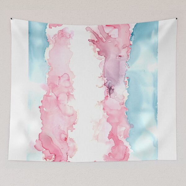 Item preview, Trans Pride Flag (Alcohol ink pour, Vertical) designed and sold by RoxyTocin.