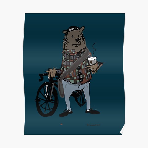 Poster Hipster Bear Redbubble