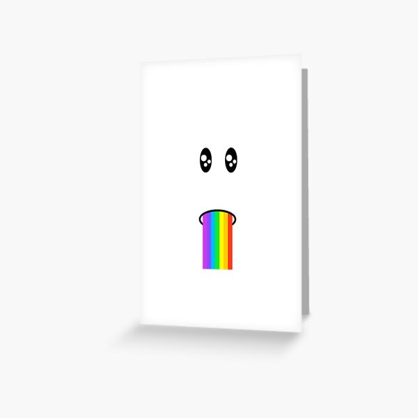 Rainbow Barf Greeting Cards Redbubble - how to get rainbow barf face roblox