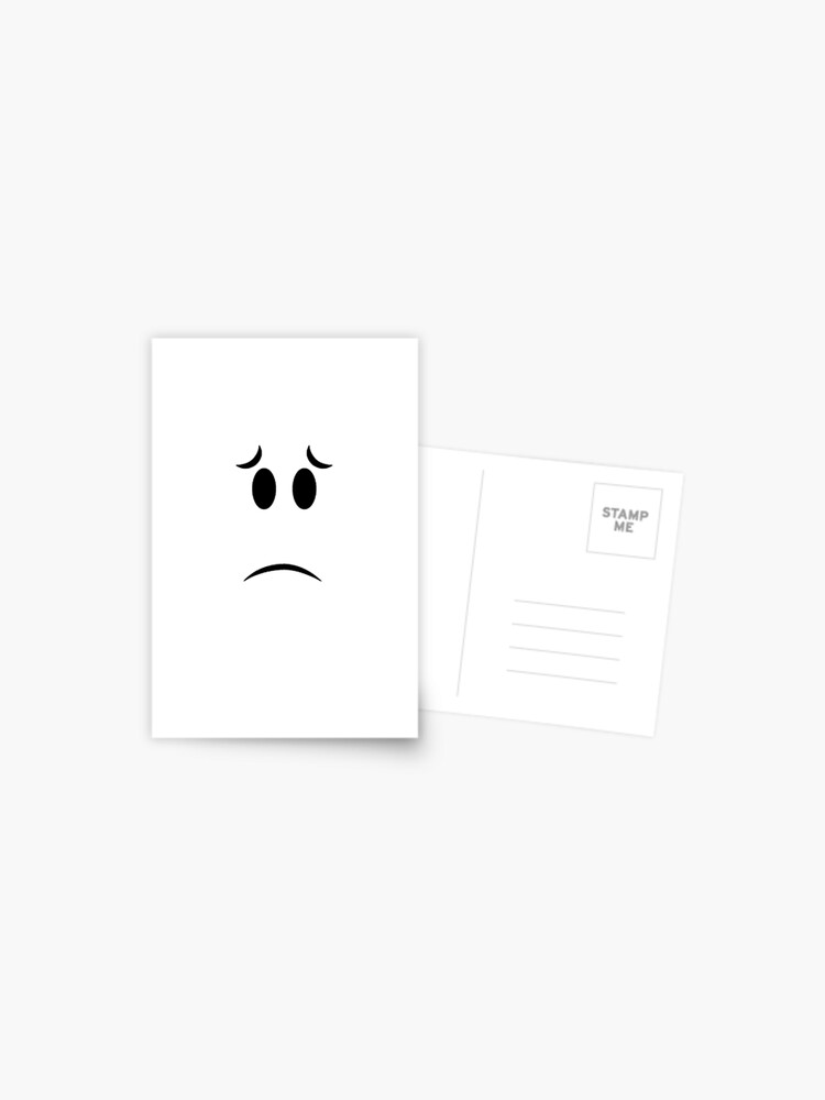 Roblox Big Sad Eyes Face Postcard By Hutamaadi98 Redbubble