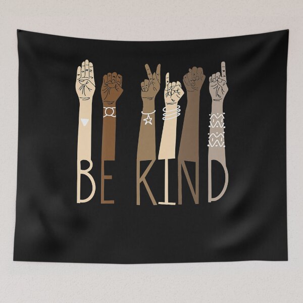 Item preview, Womens Be Kind Sign Language Hand Talking Teachers Interpreter ASL V-Neck  designed and sold by ellamcreynold.