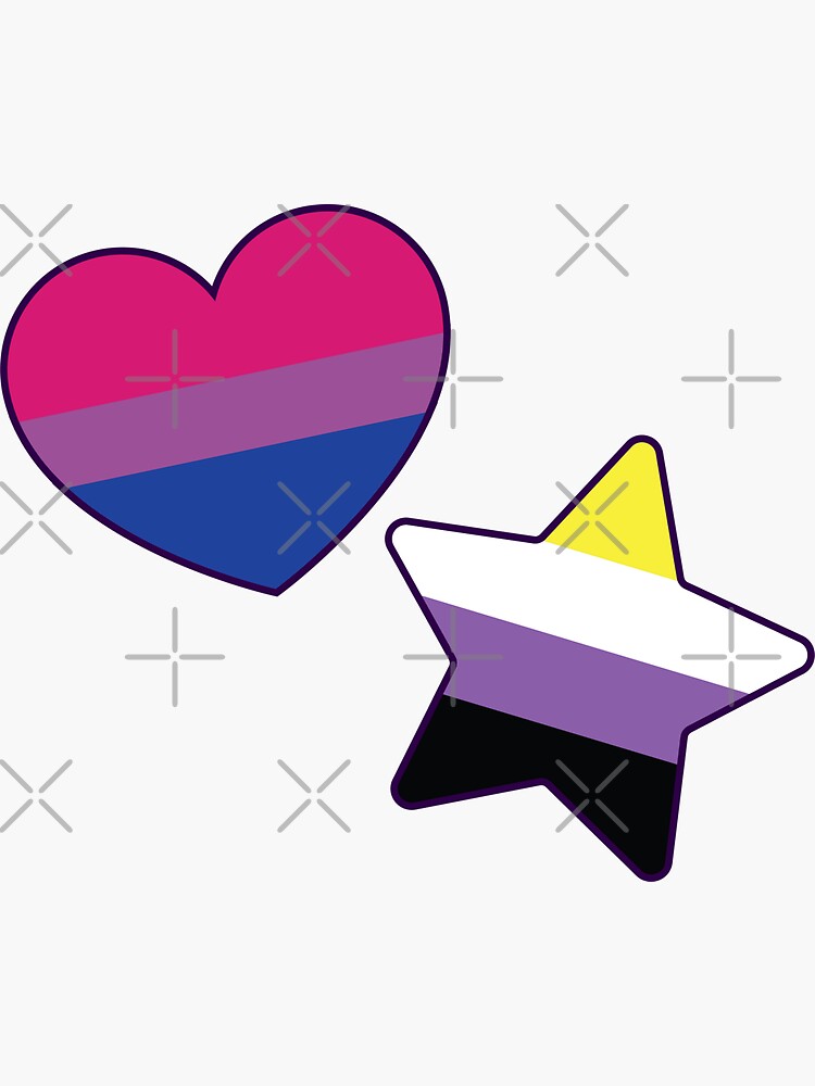 Pegatina Corazón Bisexual Estrella No Binaria De Artjoshua Redbubble 2878