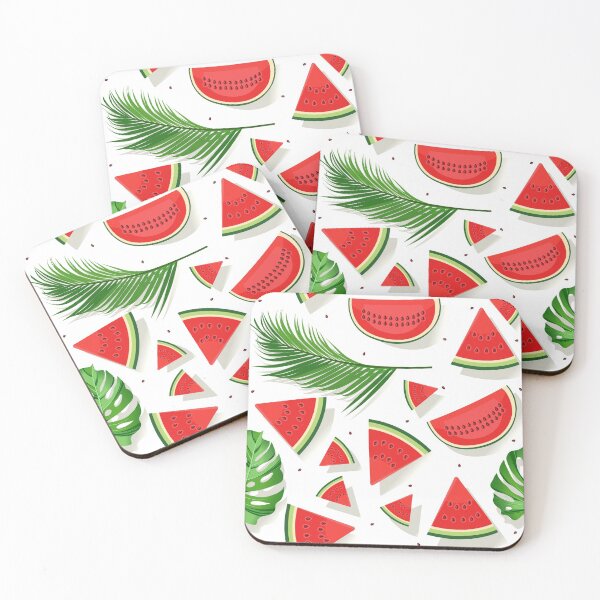 Item preview, Watermelon Red Green Leaves designed and sold by Qudkin.