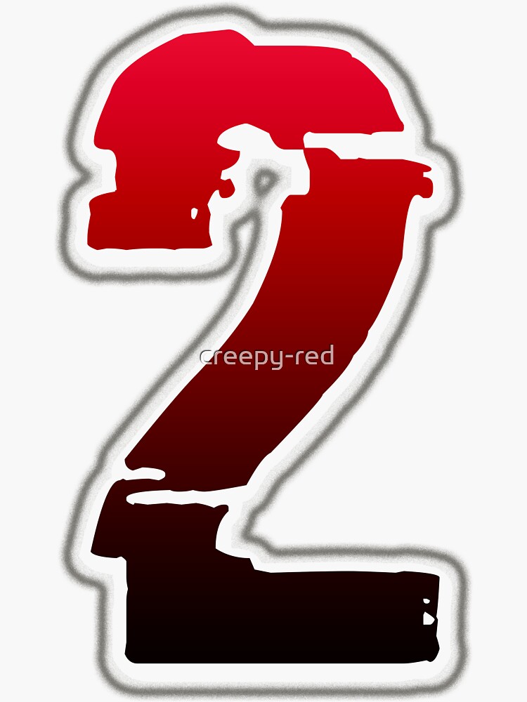 "Creepy Red Number 2" Sticker For Sale By Creepy-red | Redbubble