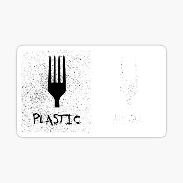 Plastic and Metal Fork Sticker