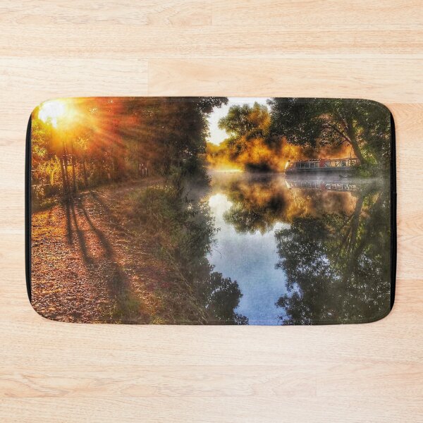 Item preview, Sunrise or Sunset over Canal with Barge designed and sold by KALEIDOSCOPE UK.