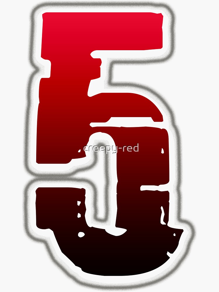 "Creepy Red Number 5" Sticker For Sale By Creepy-red | Redbubble