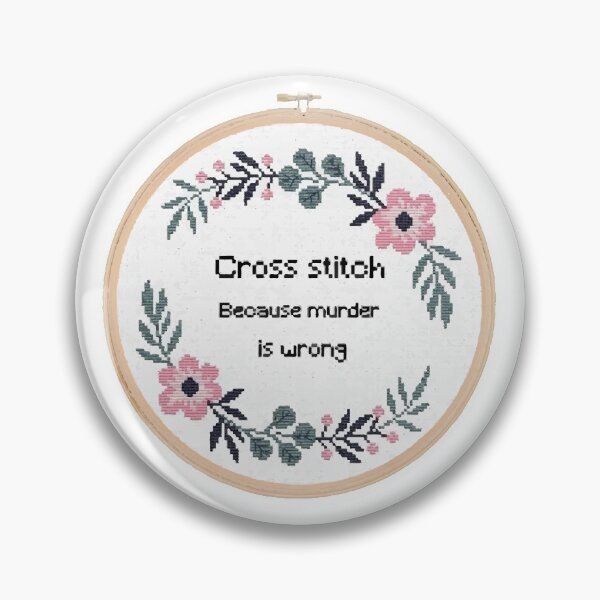 Item preview, Cross stitch, because murder is wrong designed and sold by Aysha M.