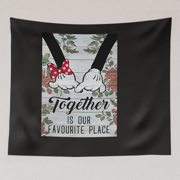 Item preview, Mickey Couple Together Is Our Favorite Place Flowers Poster designed and sold by MirekCibuka.