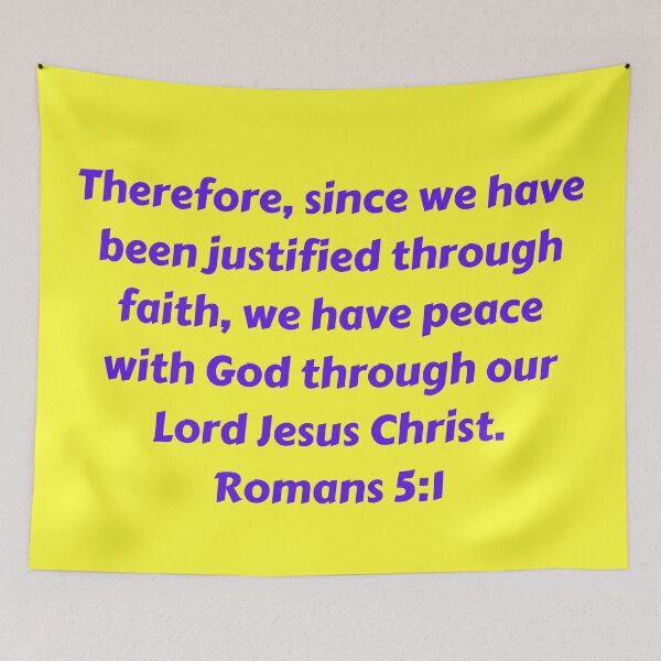 Item preview, Bible Verse Romans 5:1 designed and sold by Prayingwarrior.