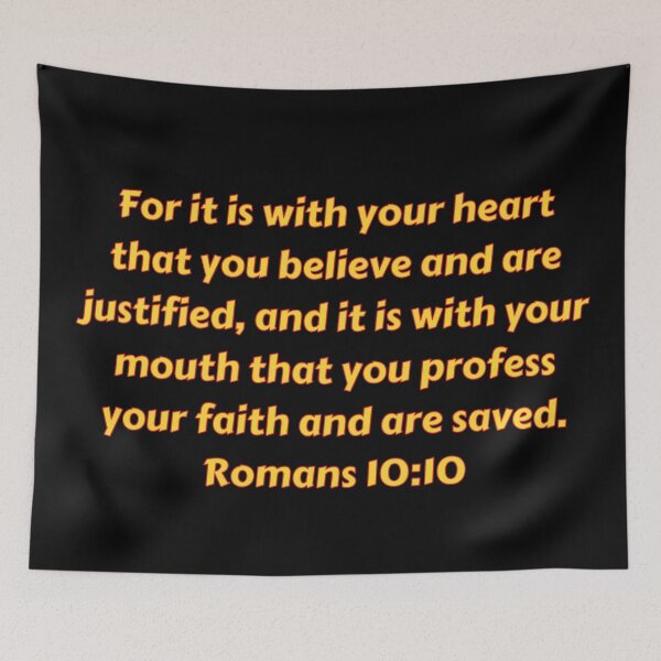 Item preview, Bible Verse Romans 10:10 designed and sold by Prayingwarrior.
